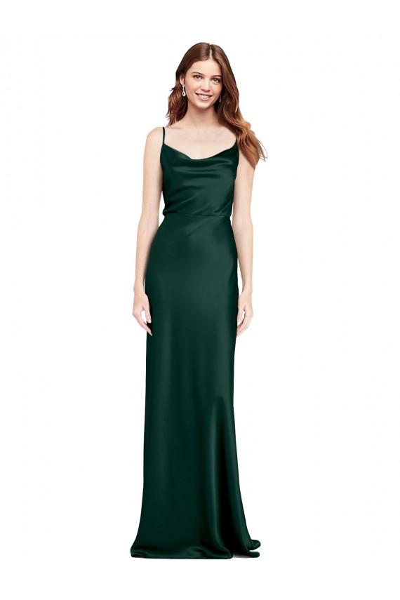 Purcahse  Hunter Cowl Neck Sleeveless V-Back Long Wedding Party Dress UK