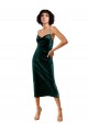 Purcahse  Dark Green Cowl Neck Sleeveless Criss Cross Open Back Midi Length Evening Dress UK