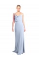Purcahse  Light Sky Blue High Neck Sleeveless V-Back Long Evening Dress UK