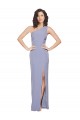 Purcahse  Smoke Blue One Shoulder Sleeveless Long Evening Dress UK