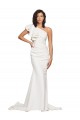 Purcahse  Ivory One Shoulder Sleeveless Sweep Train Semi Formal Evening Dress UK