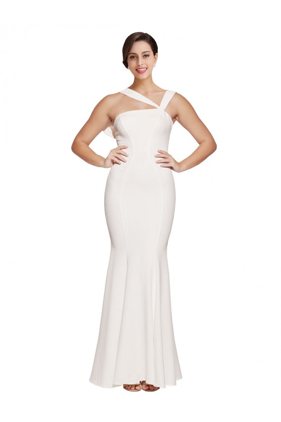 Purcahse  Ivory Square Neck Sleeveless Low Back Long Evening Dress UK