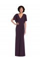 Purcahse  Grape V-Neck Split Sleeves Long Maxi Evening Dress UK
