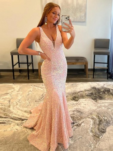 Cheap V-Neck Sleeveless Sweep Train Evening Dress UK