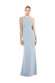 Purcahse  Light Sky Blue Bateau Neck Sleeveless Low Back Long Semi Formal Evening Dress UK