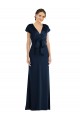 Purcahse  Dark Navy Off the Shoulder Cap Sleeves Keyhole Back Long Evening Dress UK