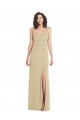 Purcahse  Champagne Square Neck Sleeveless Low Back Long Evening Dress UK