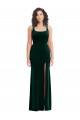 Purcahse  Dark Green Square Neck Sleeveless Long Maxi Evening Dress UK