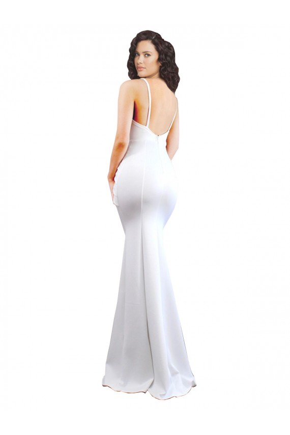 Purcahse  White High Neck Sleeveless Low Back Long Sexy Evening Dress UK